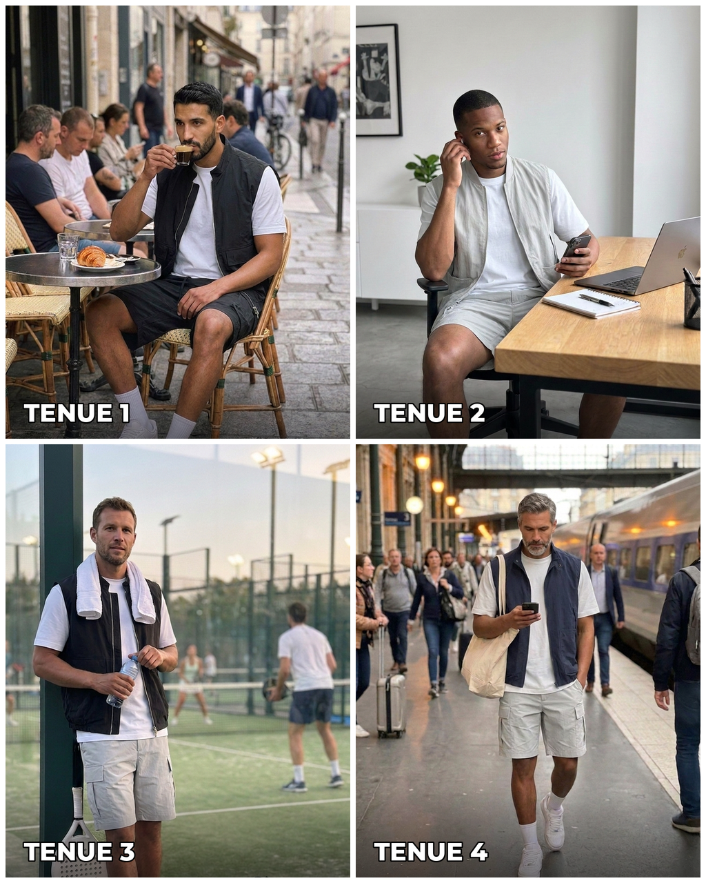 4 tenues Cargo — mix & match ease